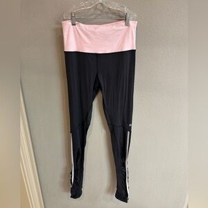 Lululemon Black Pink Fold Waist Ruched Reflective Leggings Size 6